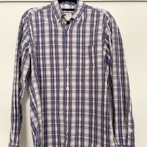 J. Crew Blue and Brown Checkered Shirt